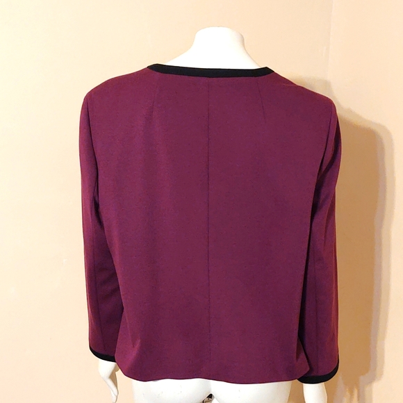 Nine West Women's Ponte Jewel Neck Jacket with Trim - Picture 3 of 3